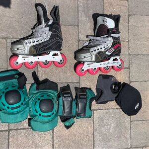 Roller Hockey Skates with Protective Gear